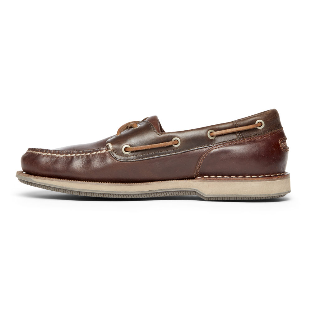 Rockport Mens Boat Shoes Brown - Perth - UK 129-ZMWCEJ